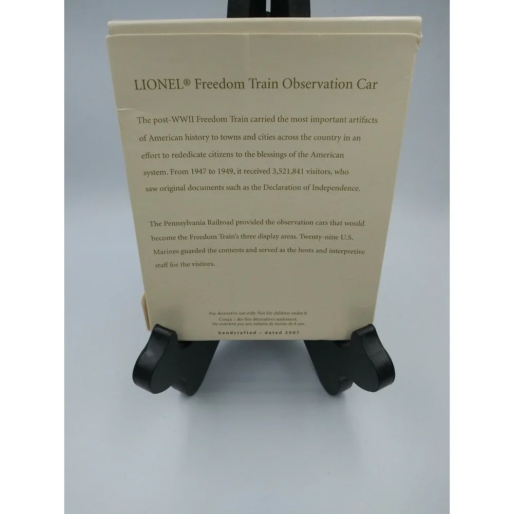 Hallmark QXI2017 Lionel Freedom Train Observation Car Ornament‎